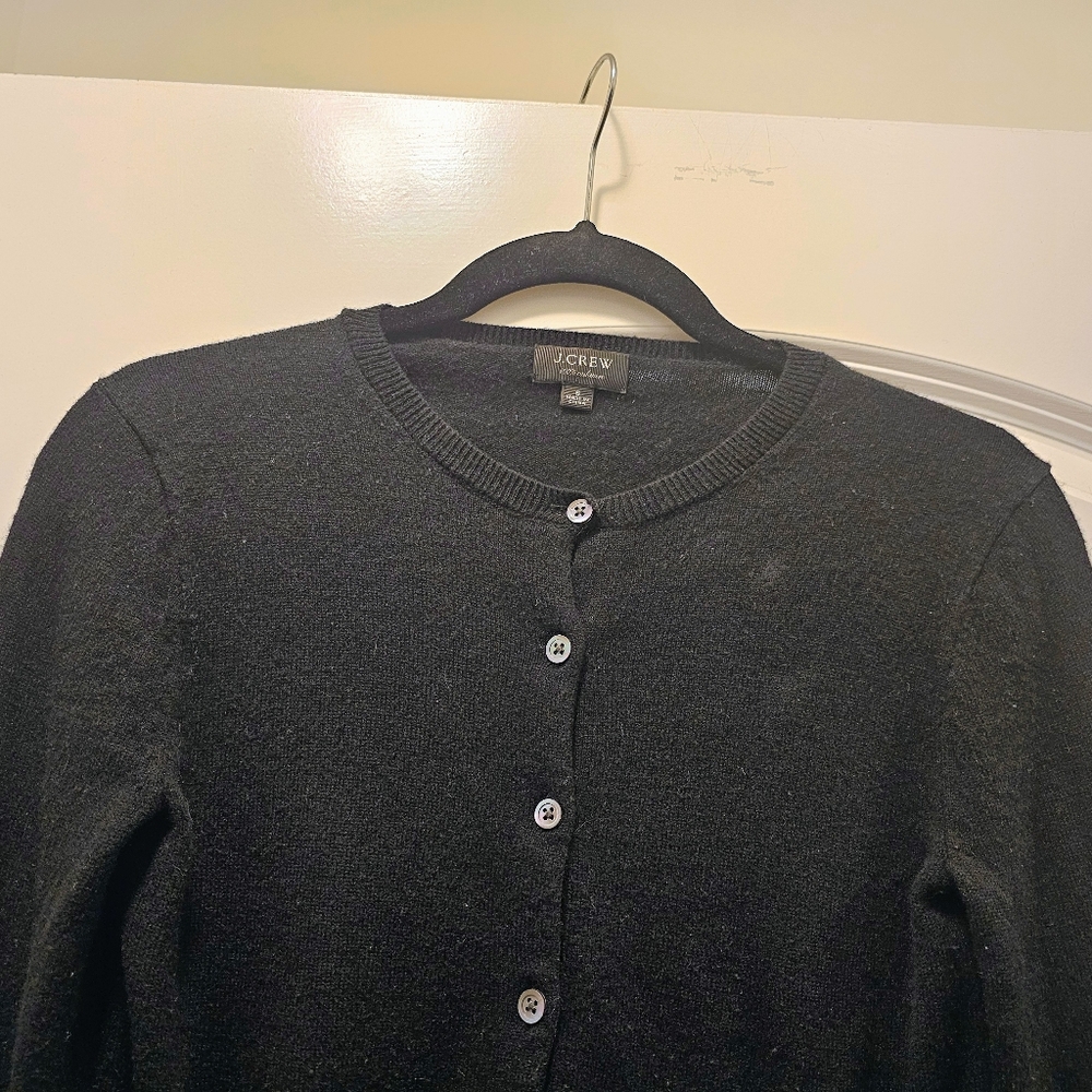 100% Cashmere Black Cardigan by J. Crew Sz S - Picture 2 of 6